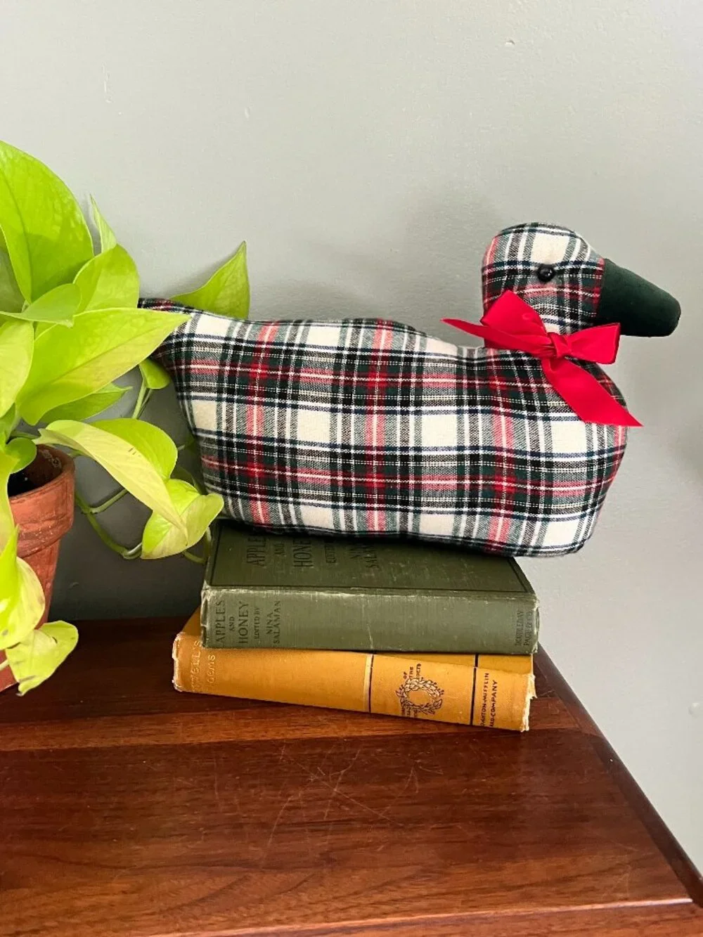 Handmade‎ Vintage Plaid  Flannel Fabric Duck Decor Ralph Lauren Style